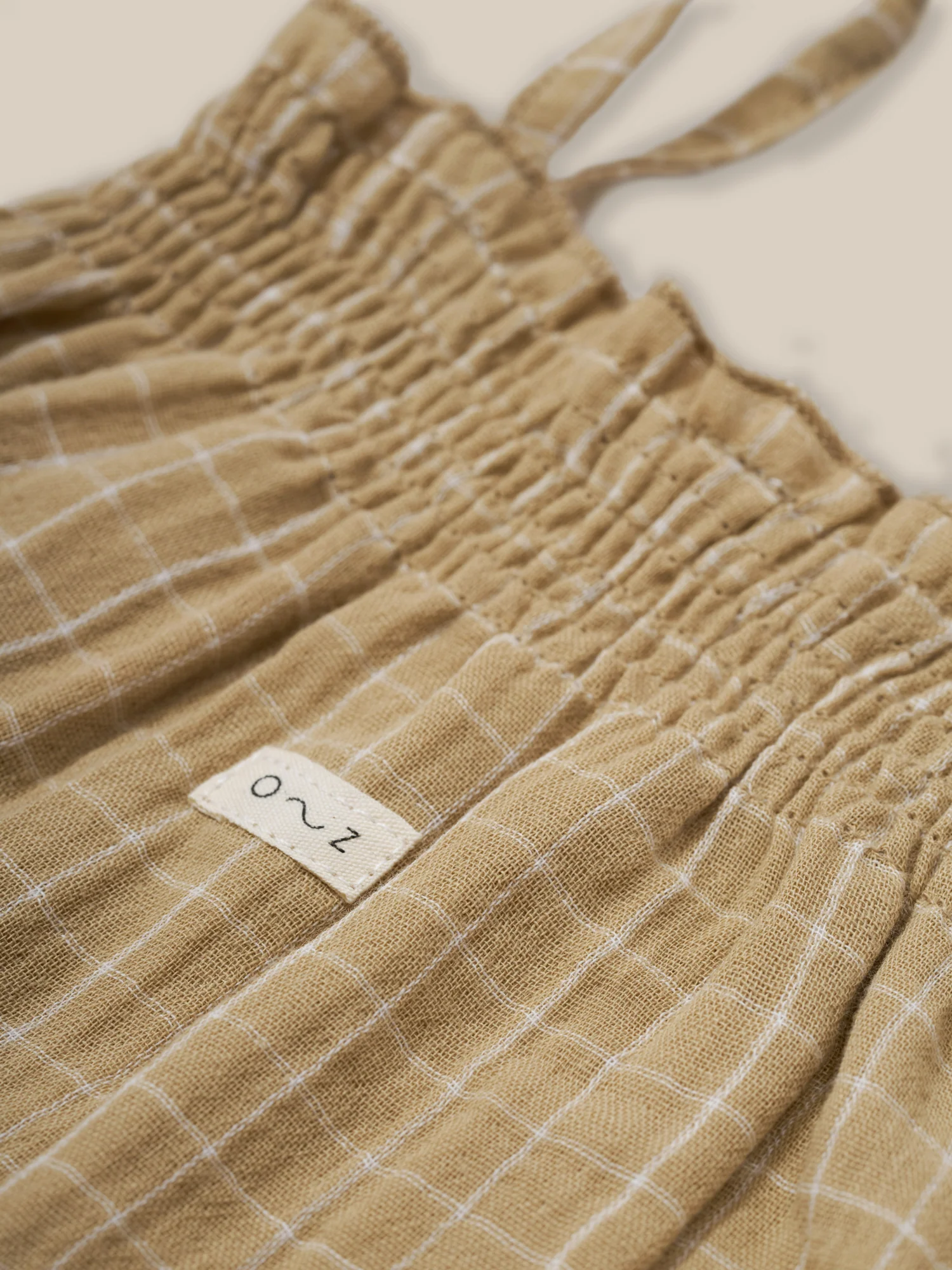 Grid Check Wheat Spaghetti Bodysuit - Image 3